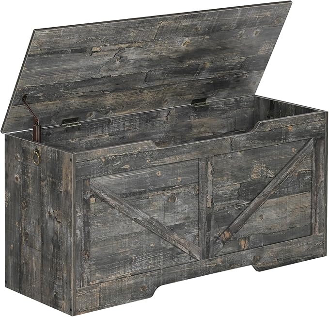 HOOBRO Storage Bench, 39.4” Retro Wooden Storage Chest by HOOBRO