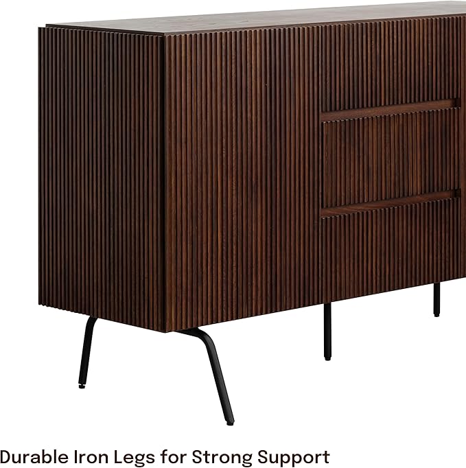 NTC Veil Sideboard with 2 Doors and 3 Drawers, Buffet Cabinet with Vertical - Image 3