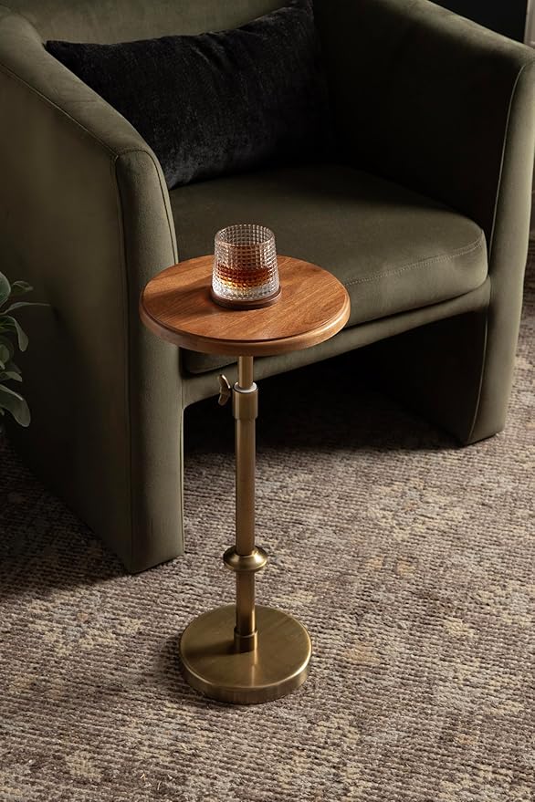 Kate and Laurel Engles Modern Adjustable-Height Pedestal Drink Table; 10 x 10 x - Image 2