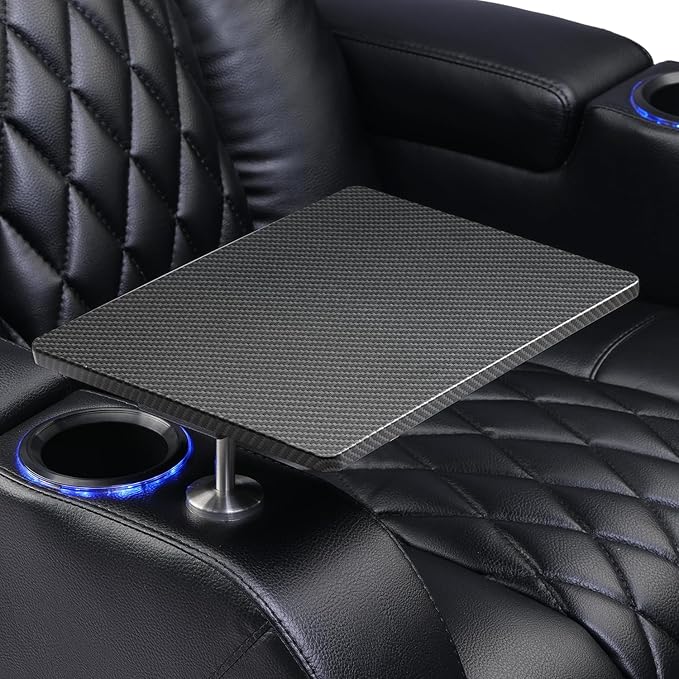 Home Theater Seating Series Swivel Tray Table Couch Carbon Fiber Pattern by Weilianda