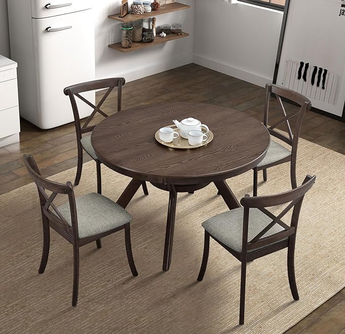 Wooden Dining Chairs Set of 2, Kitchen Chairs Upholstered Dining Chair - Image 3