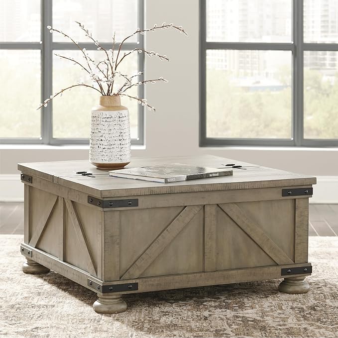 Signature Design by Ashley Aldwin Farmhouse Square Coffee Table - Image 2