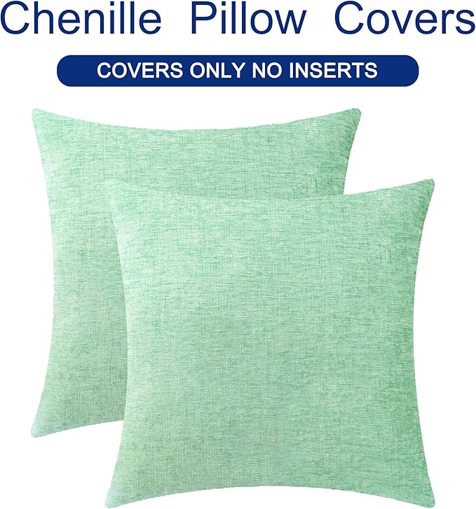 CaliTime Throw Pillow Covers Decorative 22 X 22 Inches Pack of 2 Cozy Chenille - Image 6