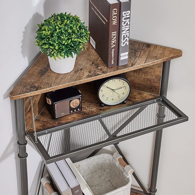 VECELO Cabinet/Table, 3-Tier Display Shelves - Image 8
