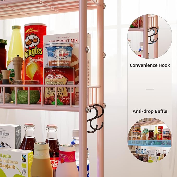 6-Tier Slim Storage Cart, Rolling Kitchen Cart - Image 3