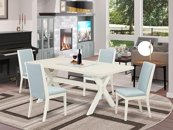 East West Furniture X027LA015-5 5 Piece Dining Room Furniture Set Includes a - Image 2