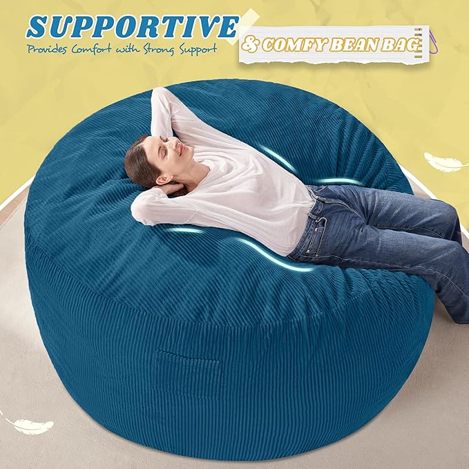 HABUTWAY 5FT Bean Bag Chair, Giant Bean Bag Chairs - Image 5