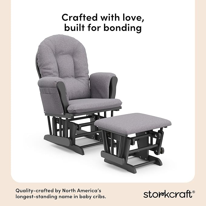 Storkcraft Premium Hoop Glider & Ottoman — GREENGUARD Gold Certified Nursery - Image 5