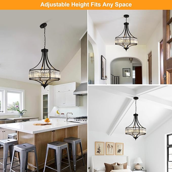20" Modern Farmhouse Crystal Chandeliers - Image 4