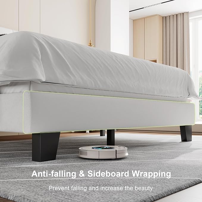 Feonase Velvet Queen Platform Bed Frame - Image 4