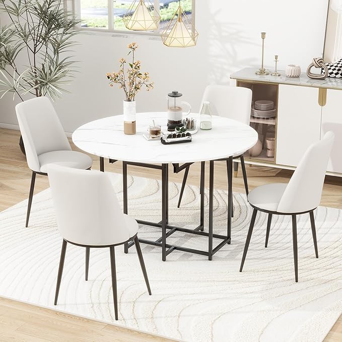 Merax 47.2” Round Dining Table Set by Merax