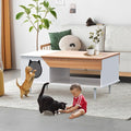 GAOMON White Coffee Table 45'' Cat Living Room Tables by GAOMON