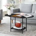 ETELI Small Black Coffee Table Oval Center Table by ETELI