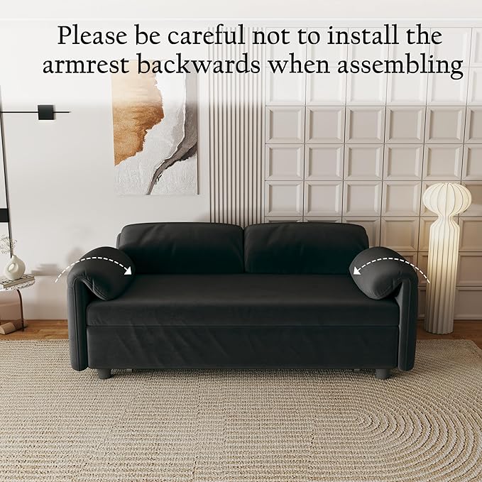 ERYE 3 in 1 Loveseat Sofa Convertible Sleeper Sofabed, Functional Recliner - Image 8