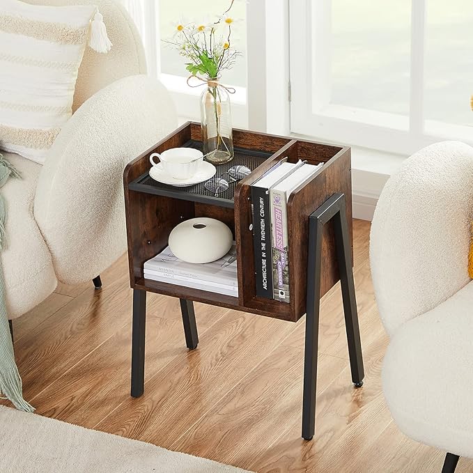 VECELO Nightstand Industrial End Table, Bedside Table - Image 4