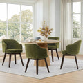 Wooden Dining Chairs Set of 4, Fabric Upholstered Modern Dining Room Chairs by Kislot