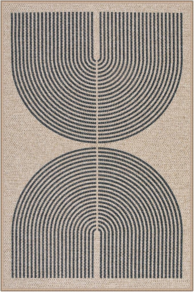 Lahome Rainbow Easy Jute Rug, Farmhouse Neutral Lightweight Non Shedding Low - Image 7