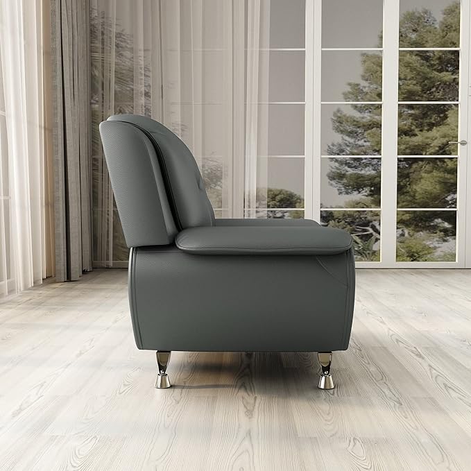 Container Furniture Direct Michael Modern Faux Leather Upholstered Stainless - Image 4