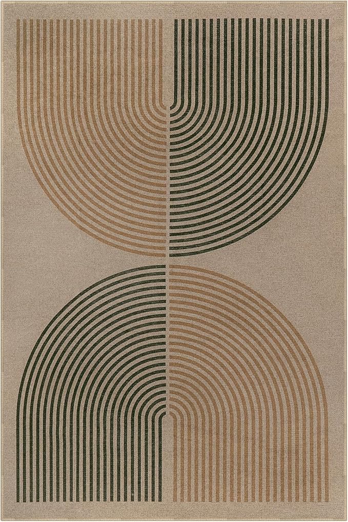 Lahome Modern Rainbow Easy Jute Office Rug, Washable Rugs 4x6 - Image 7