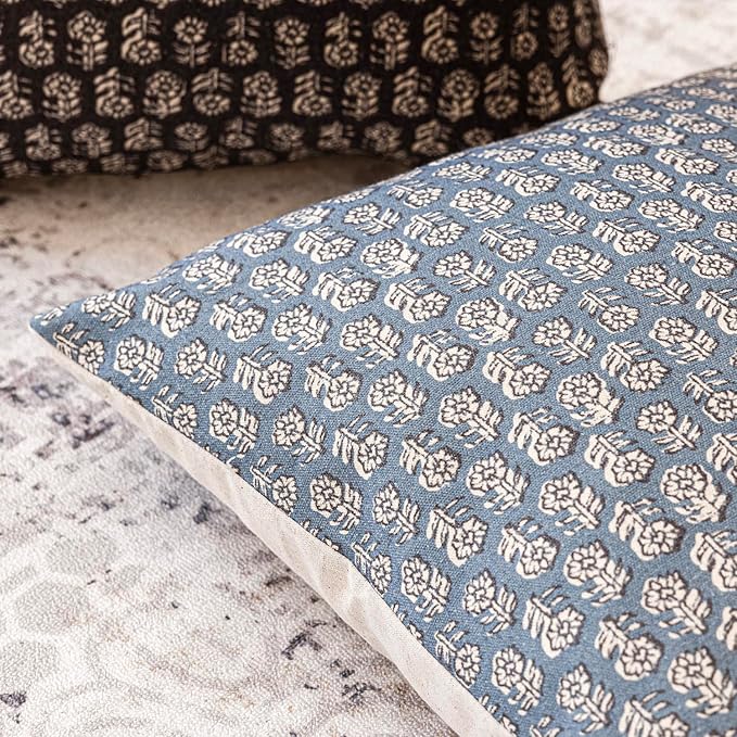 Foindtower Set of 2 Decorative Neutral Floral Print Throw Pillow Covers Vintage - Image 3
