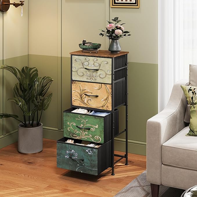 WLIVE Dresser with 4 Drawers, Storage Tower, Organizer Unit, Fabric Dresser - Image 2