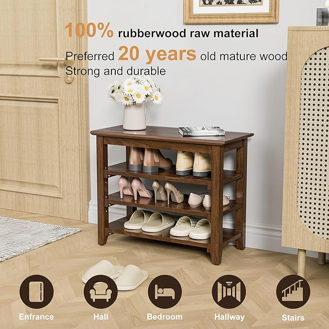Wooden Storage Shoe Bench, Entryway Bench - Image 3
