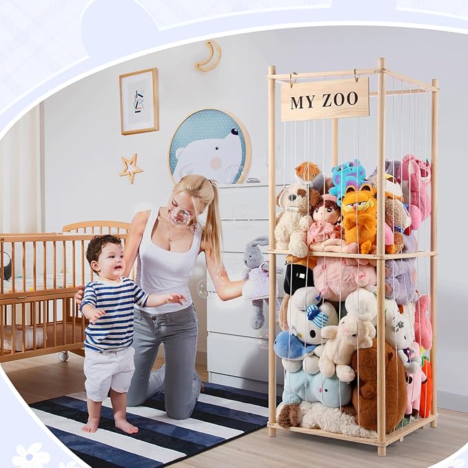 Stuffed Animal Storage Zoo, Wooden Stuffed Animal Organizer - Image 8