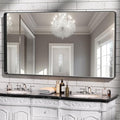 Hasipu Black Bathroom Mirror for Wall, 55 x 30 Inch Metal Framed Bathroom by Whatssuitableisthebest