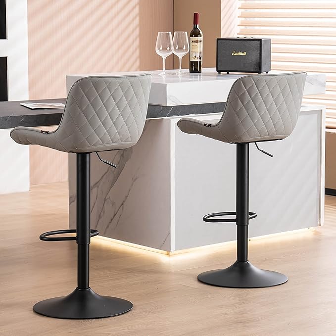 YOUNUOKE Counter Height Bar Stools Set of 2 Upholstered Kitchen Island - Image 6