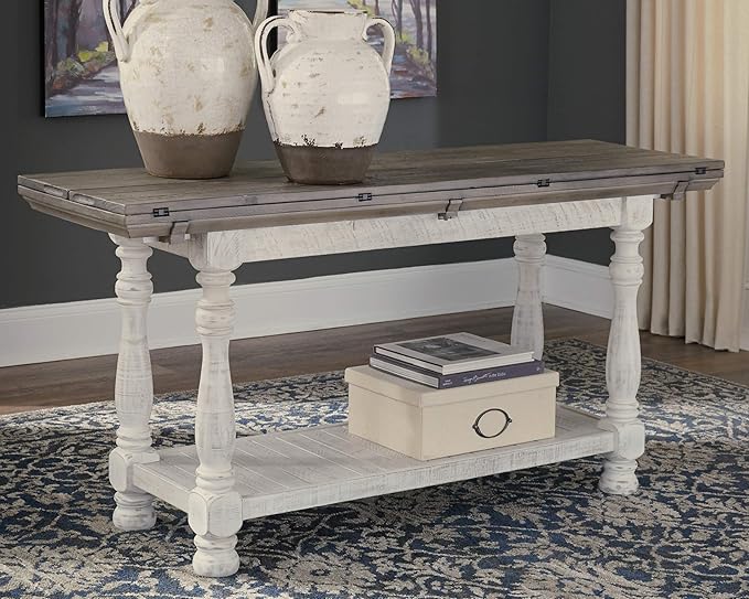 Signature Design by Ashley Havalance Farmhouse Sofa Table, Flip Top Design - Image 2