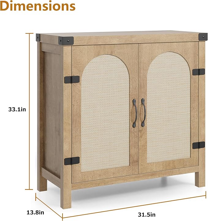 IDEALHOUSE Rattan Buffet Cabinet - Image 2