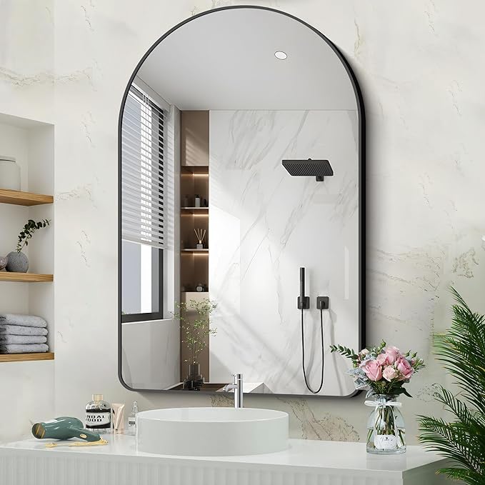 Arched Bathroom Mirror, Wall Mounted Mirror, Living Room, Hanging or Leaning - Image 2