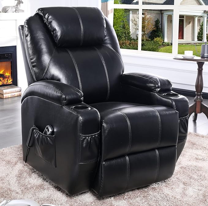 S*MAX Lift Chairs Recliners for Elderly Power Recliner Chairs Full Air Leather by SMAX