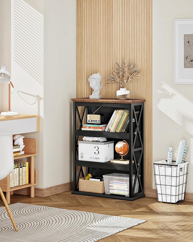 4-Tier Bookcase, 42.9" Floor Standing Organizer Shelf, Corner Book Stand - Image 7