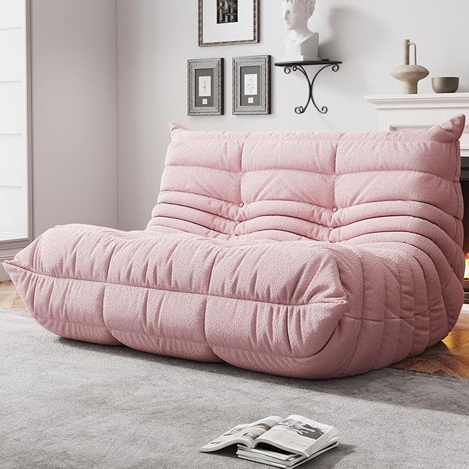 Bean Bag Chairs for Adults, Memory Foam Couch Loveseat Sofa Chair, Soft Teddy by WHGBJA