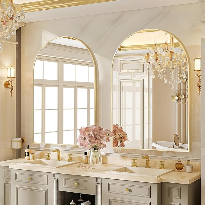 Arched Wall Mirror 24"X36", Modern Farmhouse Mirror Wall Mounted, Curved Arch - Image 2