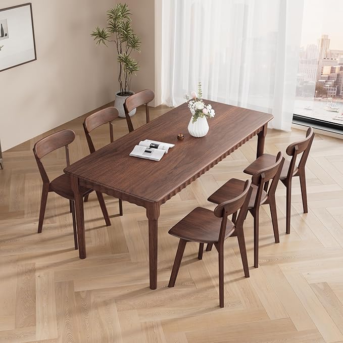 Solid Wood Dining Chairs Set of 6, Wooden Dining Room Chairs - Image 4