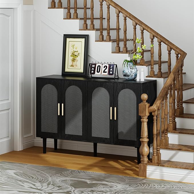 Rattan Cabinet, Mid-Century Modern Buffet Cabinet - Image 7