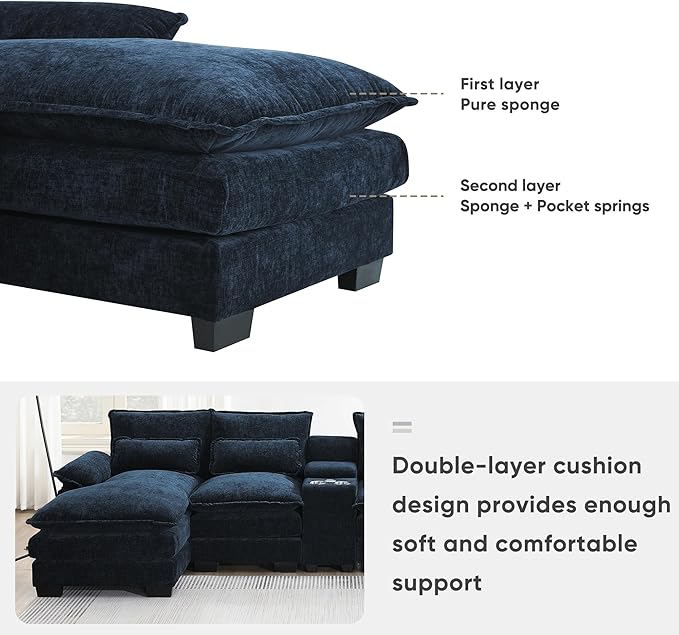 Merax 123" Modular Sectional Couches - Image 7