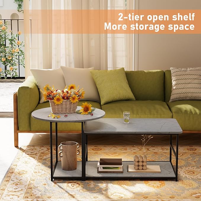 WOHOMO Coffee Table, Modern Style Coffee Tables - Image 5