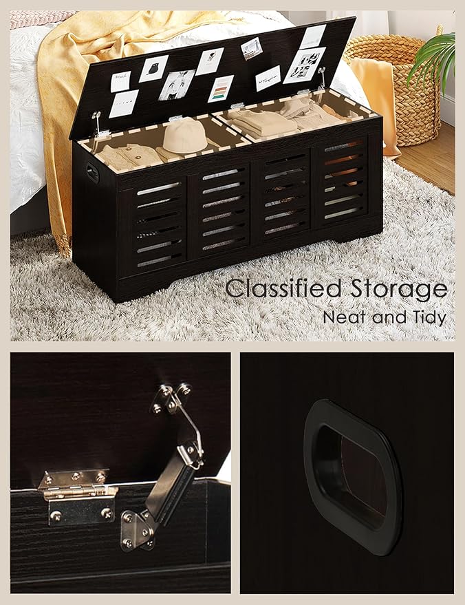 DINZI LVJ Storage Chest, 47.3” Wooden Toy Box - Image 9