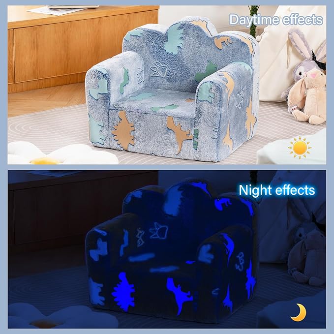 Tiita Kids Couch Plush Toddler Chair, Cloud-Like Glow in The Dark Kids Sofa - Image 7