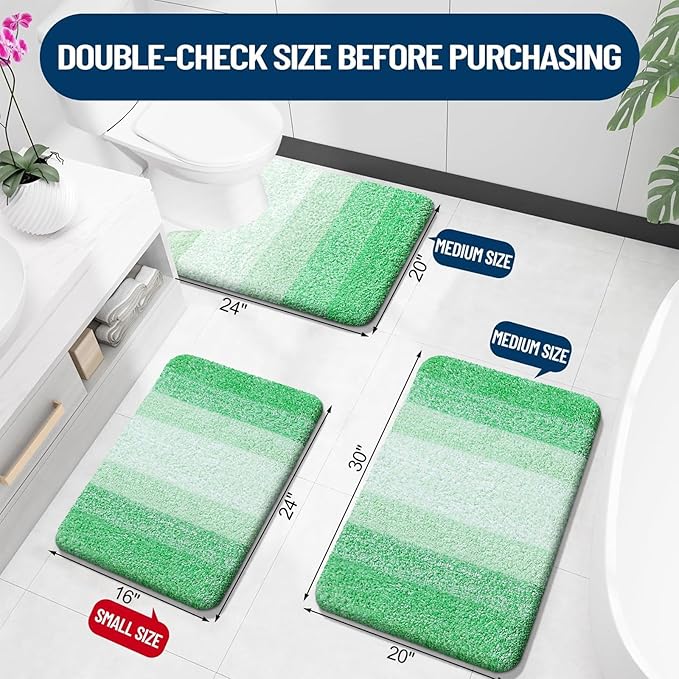 OLANLY Luxury Toilet Rugs U-Shaped 24x20, Extra Soft and Absorbent Microfiber - Image 2