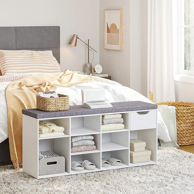 DINZI LVJ Shoe Bench, Entryway Storage Bench - Image 6