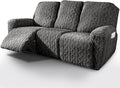 vctops 8 Pieces Geometric Jacquard Plush Recliner Sofa Covers Soft Fuzzy Fluffy by vctops