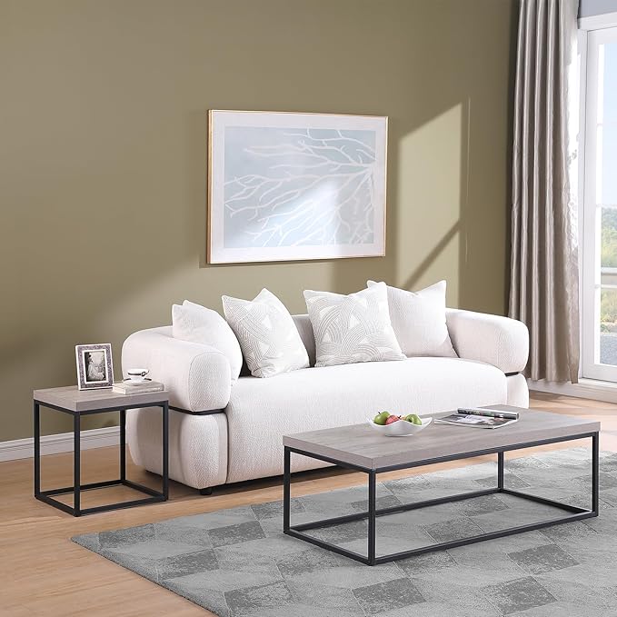 CENSI 47-Inch Grey Wash Accent Coffee Table/Center Table - Image 3