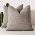 Foindtower Pack of 2 Textured Boucle Throw Pillow Covers Accent Solid Pillow by Foindtower