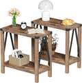 ChooChoo Farmhouse End Table for Small Spaces, Narrow Side End Table by ChooChoo