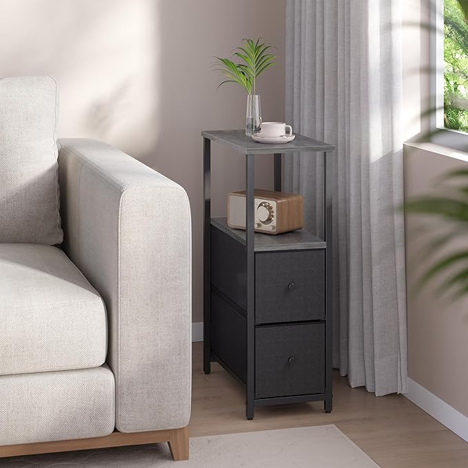 TUTOTAK Small Narrow End Table, Side Table, Nightstand - Image 4