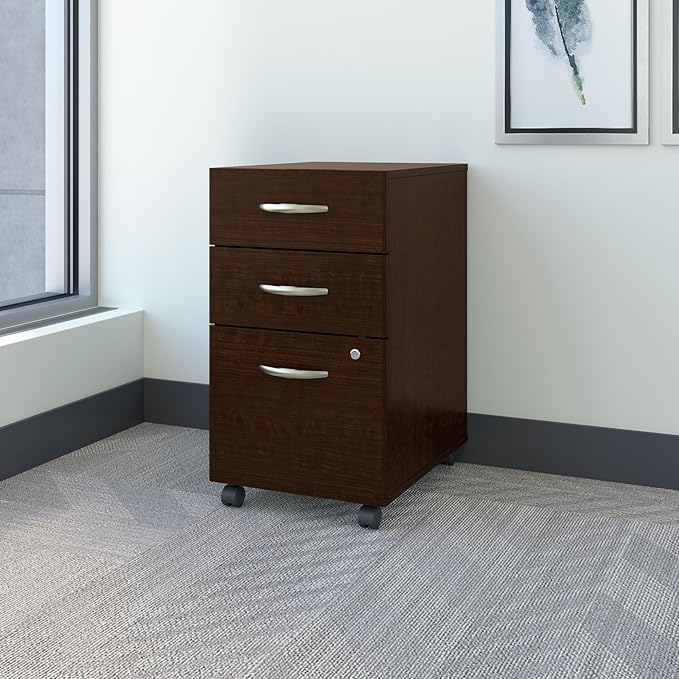 Bush Business Furniture Series C 3 Drawer Mobile File Cabinet in Mocha Cherry - Image 2